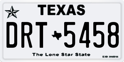 TX license plate DRT5458