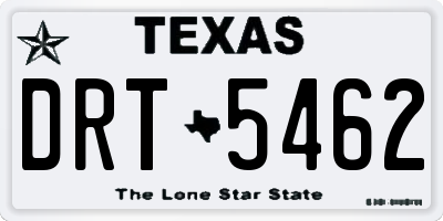 TX license plate DRT5462