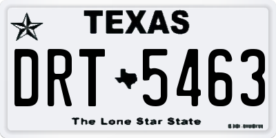 TX license plate DRT5463