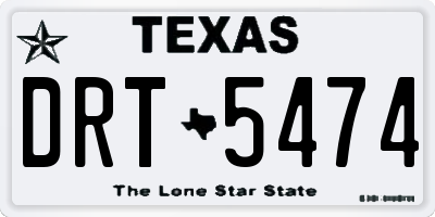 TX license plate DRT5474