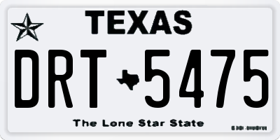 TX license plate DRT5475