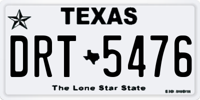 TX license plate DRT5476