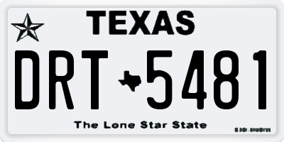 TX license plate DRT5481