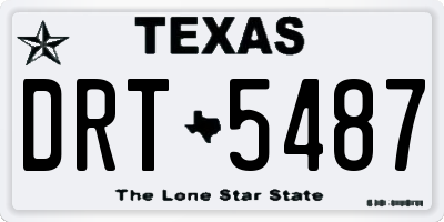 TX license plate DRT5487