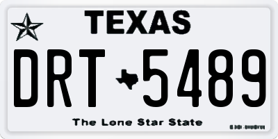 TX license plate DRT5489