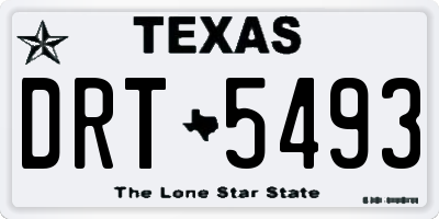 TX license plate DRT5493
