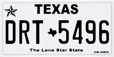 TX license plate DRT5496