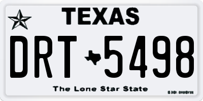 TX license plate DRT5498