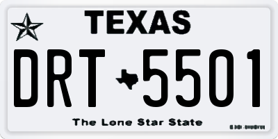 TX license plate DRT5501