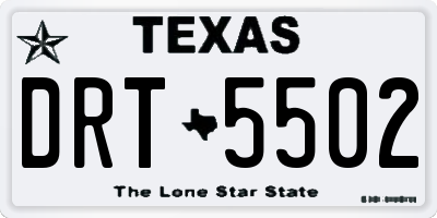 TX license plate DRT5502