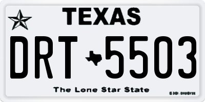 TX license plate DRT5503