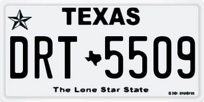 TX license plate DRT5509