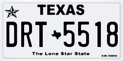 TX license plate DRT5518