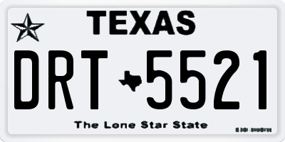 TX license plate DRT5521
