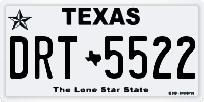 TX license plate DRT5522