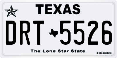TX license plate DRT5526