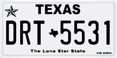 TX license plate DRT5531