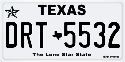 TX license plate DRT5532