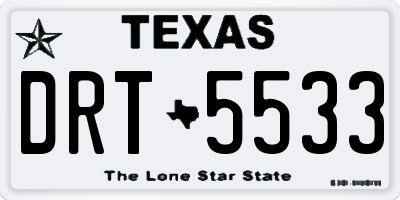 TX license plate DRT5533
