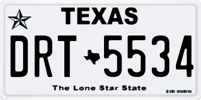 TX license plate DRT5534