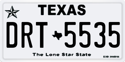 TX license plate DRT5535