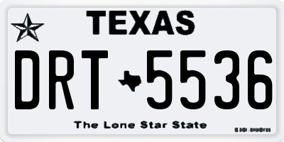 TX license plate DRT5536