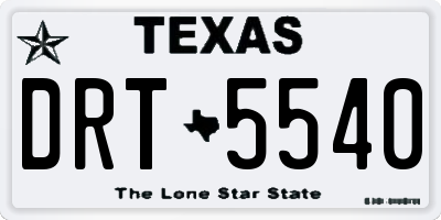 TX license plate DRT5540