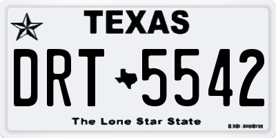 TX license plate DRT5542