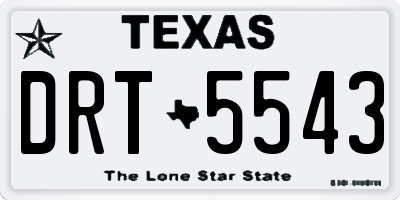 TX license plate DRT5543
