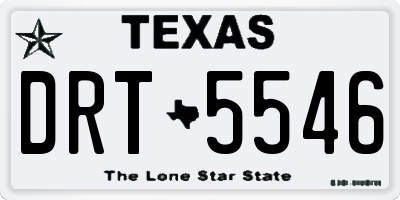 TX license plate DRT5546