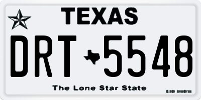 TX license plate DRT5548