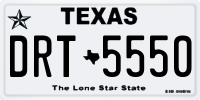 TX license plate DRT5550