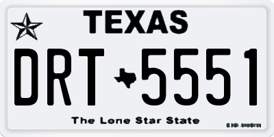 TX license plate DRT5551