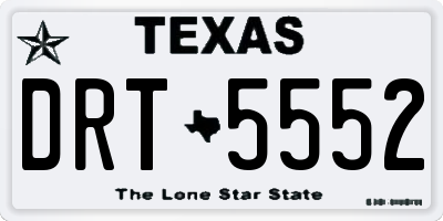 TX license plate DRT5552