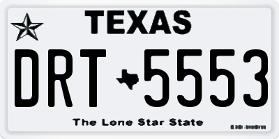 TX license plate DRT5553