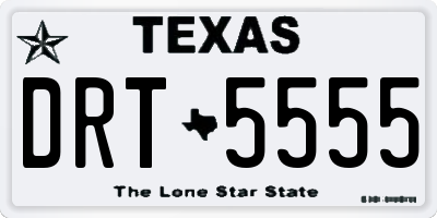TX license plate DRT5555