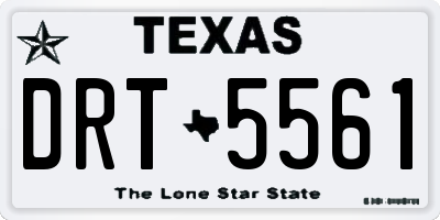 TX license plate DRT5561