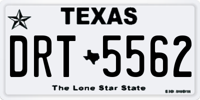 TX license plate DRT5562