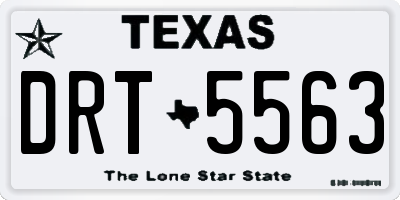 TX license plate DRT5563