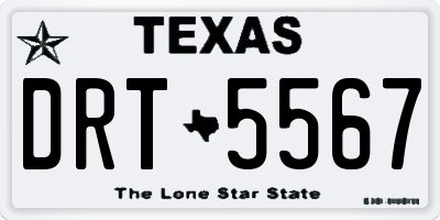TX license plate DRT5567