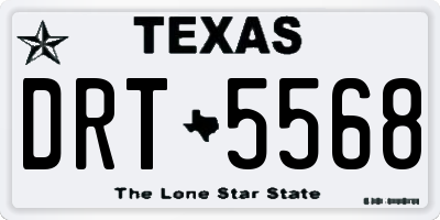 TX license plate DRT5568