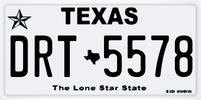 TX license plate DRT5578