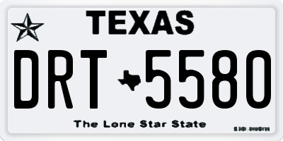 TX license plate DRT5580