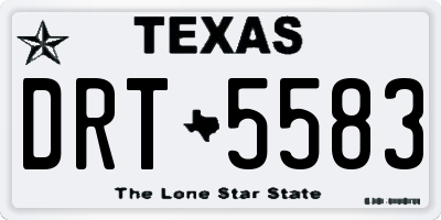 TX license plate DRT5583