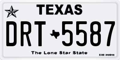 TX license plate DRT5587