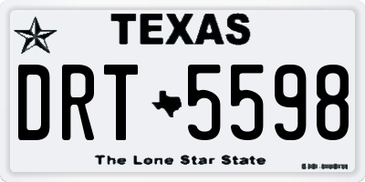 TX license plate DRT5598