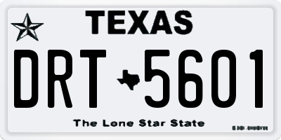 TX license plate DRT5601