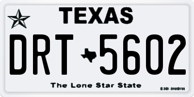 TX license plate DRT5602