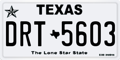 TX license plate DRT5603