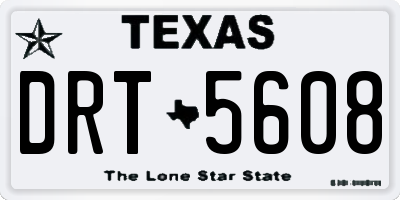 TX license plate DRT5608